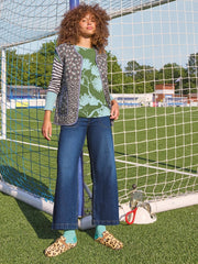 White Stuff Tia Wide Leg Crop Jean Dark Denim