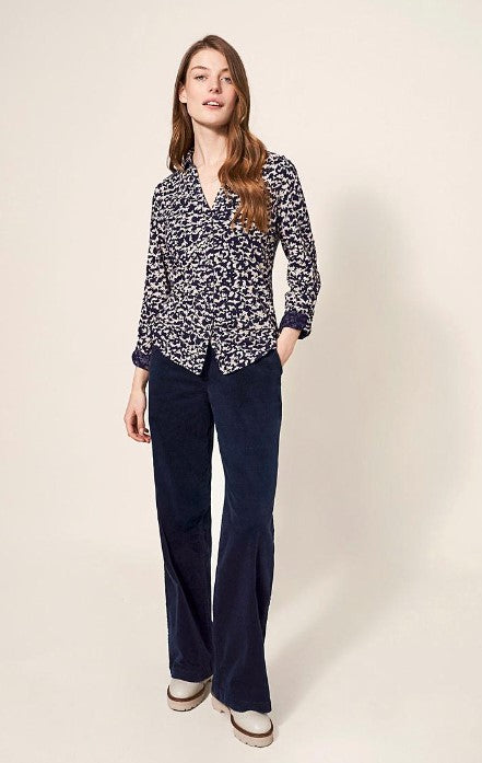 White Stuff Belle Cord Wide Leg Trouser Dark Navy