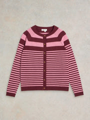 White Stuff Lulu Stripe Cardi Pink MLT