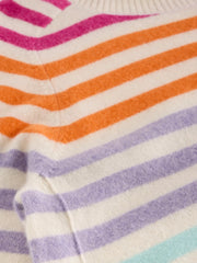 White Stuff Rainbow Stripe Cashmere Knit Jumper Nat