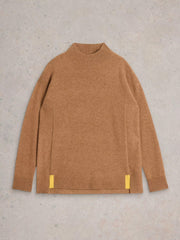 White Stuff Holly High Neck Cashmere Jumper Mid Brown