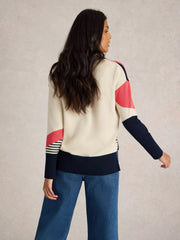 White Stuff Olive Abstract Jumper Navy Multi