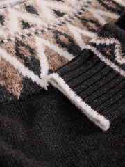 White Stuff Mono Fairisle Jumper Black MLT