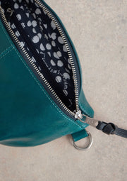 White Stuff Mini Sebby Leather Sling Bag Mid Teal