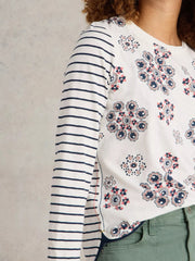 White Stuff Clara Long Sleeve Tee Nat Print