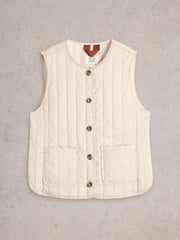 White Stuff  Emma Quilted Gilet Nat White