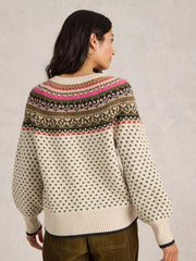 White Stuff Mini Heart Fairisle Jumper Ivory