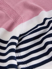 White Stuff Stripe Crew Merino Jumper Pink Multi