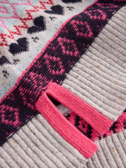 White Stuff Gabby Longline Fairisle Grey MLT