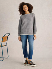 White Stuff Lucy Longline Jumper Light Grey