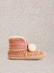 White Stuff Knitted Bootie Slipper Nat MLT