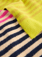 White Stuff Stripe Knitted Scarf Yellow MLT