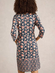 White Stuff Tallie Jersey Dress Navy Print