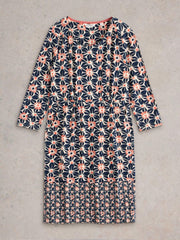 White Stuff Tallie Jersey Dress Navy Print