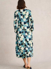 White Stuff Megan Jersey Dress Blue Print