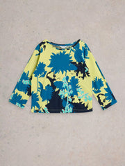 White Stuff Demi Dolman Top Yellow Print