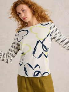 White Stuff Clara Long Sleeve Tee Nat Print