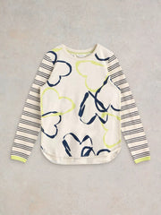 White Stuff Clara Long Sleeve Tee Nat Print