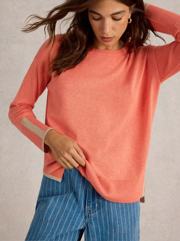 White Stuff Olive Knit Jumper Mid Coral