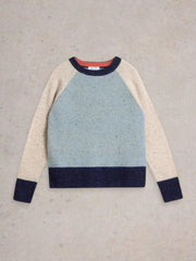 White Stuff Colourblock NEP Jumper Blue MLT