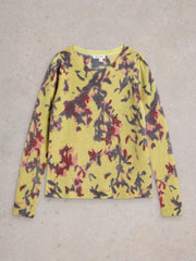 White Stuff Jodie Knit Jumper Yellow Print