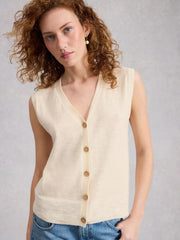 White Stuff Nova Linen Blend Tank Nat White