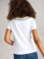 White Stuff Neva Embroidered Top White MLT