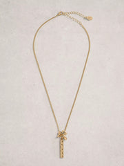 White Stuff Multi Charm Cluster Necklace Gold Tone Metallic