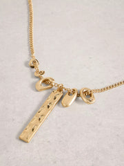 White Stuff Multi Charm Cluster Necklace Gold Tone Metallic