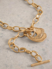 White Stuff Abstract Necklace Gold Tone Metallic