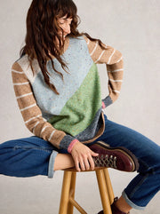 White Stuff Talia NEP Jumper Green MLT