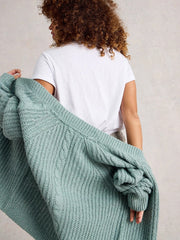 White Stuff Sally Slub Cardigan Dus Green