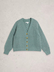 White Stuff Sally Slub Cardigan Dus Green