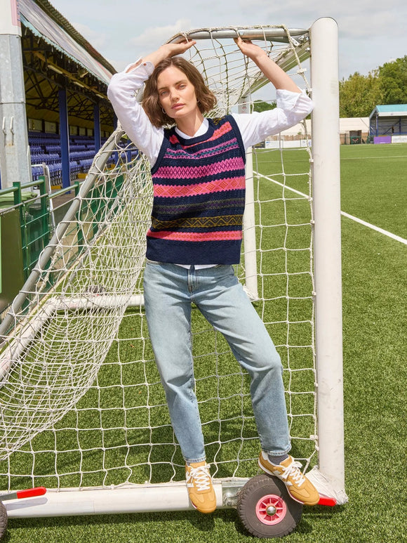 White Stuff Lottie Fairisle Tank Top Navy MLT