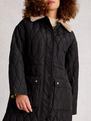 White Stuff Nolan Quilted Coat Pure Black