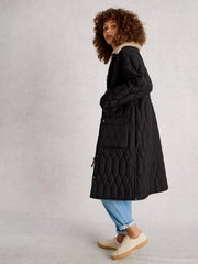 White Stuff Nolan Quilted Coat Pure Black