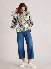 White Stuff Sophie Organic Cotton Shirt Orange MLT