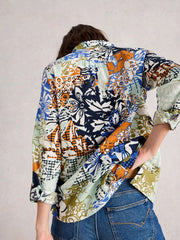 White Stuff Sophie Organic Cotton Shirt Orange MLT