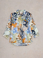 White Stuff Sophie Organic Cotton Shirt Orange MLT