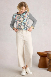 White Stuff Clara Long Sleeve Tee Black MLT