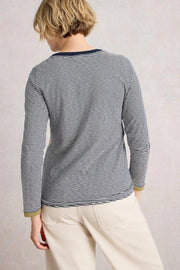 White Stuff Clara Long Sleeve Tee Black MLT