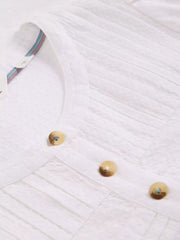 White Stuff Isla Half Button Top Brilliant White