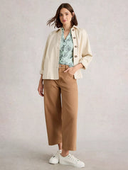 White Stuff Annie Jersey Shirt Green Print