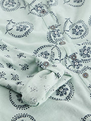 White Stuff Annie Jersey Shirt Green Print