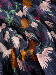 White Stuff Yuki Metallic Midi Dress Navy MLT