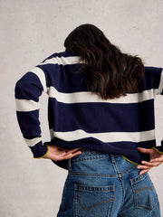 White Stufg Kitty Stripe Cashmere Jumper Navy Multi