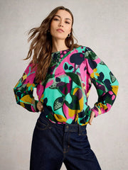 White Stuff Ulla Top Pink MLT