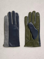 White Stuff Layla Leather Glove Navy Multi