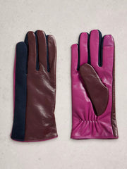 White Stuff Layla Leather Glove Plum MLT