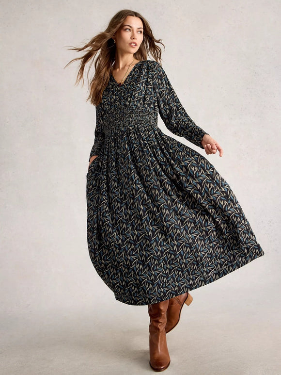 White Stuff Edie Metallic Dress Black MLT